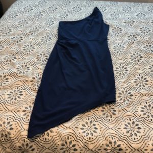 Royal blue one strap dress